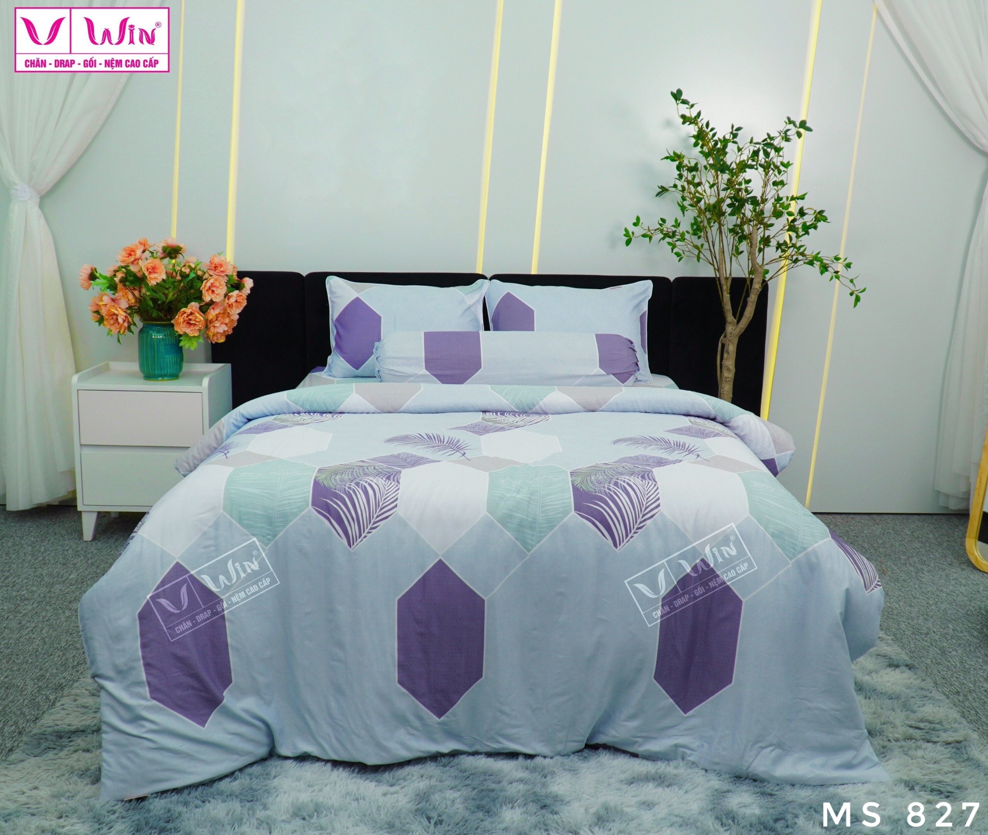 Bộ chăn ga Tencel cao cấp Thắng Lợi MS827